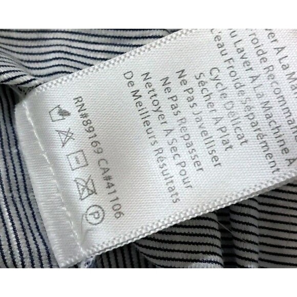 Anthony Thomas Melillo ATM Shirt Dress Women's XS Blue Linen Blend Pinstripe - Picture 12 of 14